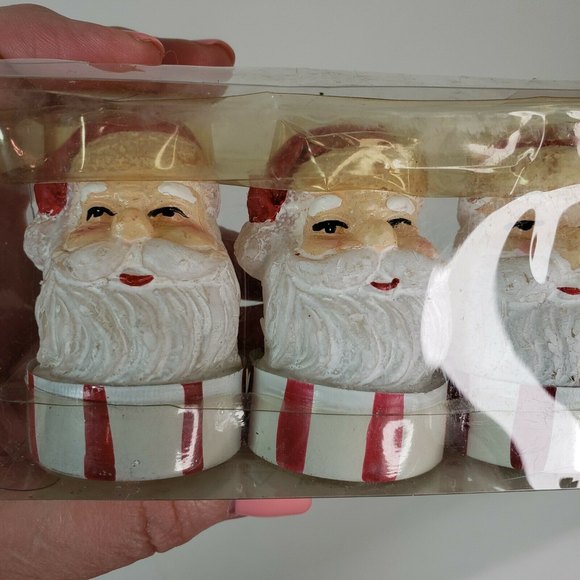 Vintage 90s Small 2" Santa Head Candles New Global Industries - Picture 9 of 9